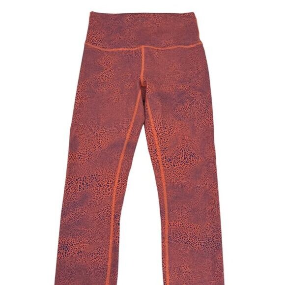 LULULEMON Wunder Train High-Rise Tight 25" Size 6 Crackle Glaze Vintage Orange - Picture 5 of 9